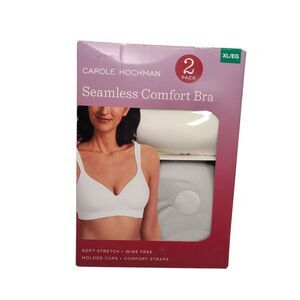 Carole Hochman Seamless Wire-Free Molded Cups Comfort Bra X-Large 2-Pack